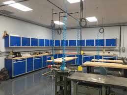 A Splash Of Blue Moduline Cabinets In A Facility Moduline Makes Any Place Look Better Metal Garage Storage Cabinets Garage Storage Cabinets Storage Cabinets