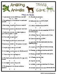 Amazing Animals Trivia Game Etsy Trivia Questions And Answers Animal Trivia True Or False Questions