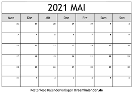 Kalender für oktober 2021 zum ausdrucken. Kalender Mai 2021