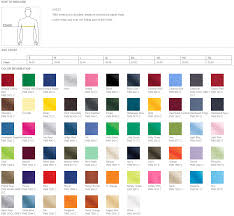 44 unique shirt color chart