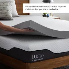 Lucid 4 Inch Bamboo Charcoal Memory Foam Mattress Topper Twin Affiliate Mattress Memory Foam Mattress Topper Foam Mattress Topper Mattress Topper