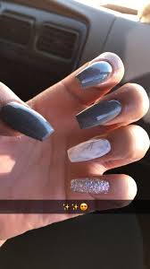 Love the color | square acrylic nails, long square acrylic nails, long. Grey Marble Glitter Acrylic Nails Mauve Nails Grey Acrylic Nails Glitter Nails Acrylic