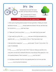Its And It S Worksheet Education Com Homophones High School Art Lesson Plans Homophones Worksheets