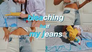 Bleach tie dye jeans half. Bleaching Half My Jeans Tik Tok Trends Youtube