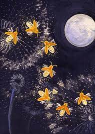 You Have To See Dance Of The Golden Fireflies By Fromparis Firefly Painting Poppy Art Firefly Art