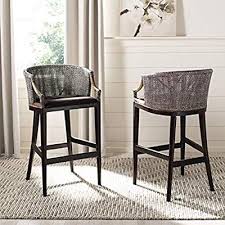Amazon Com Safavieh Home Collection Birch Wood Brando Brown 28 Inch Bar Stool Kitchen Dining Bar Furniture Bar Stools Rattan Bar Stools