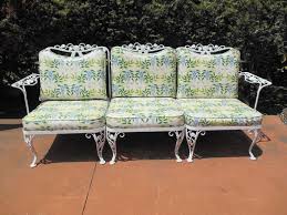 Woodard Wrought Iron Sofa In The Chantilly Rose Pattern From A Unique Iron Patio Furniture Wrought Iron Patio Furniture Wrought Iron Outdoor Furniture