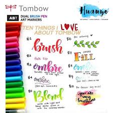 tombow dual brush pen pink shades 9 colours