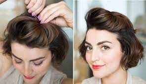 10 Minute Dos 12 Quick Ways To Style Short Hair Short Hair Dos Pinup Hair Short Short Hair Updo