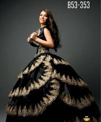 Black Gold Appliqued Quinceanera Dress By Ragazza Fashion Style B53 353 Ragazza Fashion Abc Fashio Quinceanera Dresses Quince Dresses Black Quinceanera Dresses