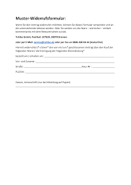 Muster eines vertrags, der die. Http Www Tchibo De Newmedia Document F54af1d87eaea9e4 Widerrufsformular Pdf
