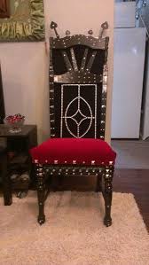Queen Of Hearts Eat Your Heart Out Made From 3 Broken Chairs Boom Boom Out Go The Lights Chair Wingback Chair Dining Chairs