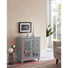 Weighing 25 pounds the kings brand furniture 7 leg aadjustable metal bed frame is constructed of solid steel that gives it unrivaled durability. Buy Kings Brand Furniture Glenn 2 Door Accent Storage Cabinet Grey Silver Online In Indonesia B0845l45s7