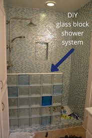 Modern bathroom with glass block shower walls. 5 Reasons You Don T Want To Build A Glass Block Shower Without A Plan Glass Block Shower Glass Blocks Glass Block Shower Wall