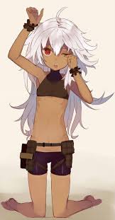 I noticed for a while now that dark skinned anime characters are, majority of the time, portrayed with white/silver blonde hair. White Hair Dark Anime Girl Novocom Top