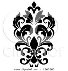 Black And White Wall Stencil Designs Clipart Of A Black And White Arabesque Damask Design 24 Royalty Free Vector Illustration By Seamartini Gra Floral Border Design Stencil Designs Stencil Decor