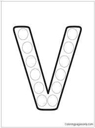 Thanksgiving do a dot printables and dot art painting coloring. Letter V Dot Painting Coloring Pages Alphabet Coloring Pages Coloring Pages For Kids And Adults