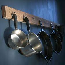 Soduku pot pan rack with solid wood shelf, wall mounted multifunctional kitchen hanging organizer with 8 hooks for pots pans lids utensils cookware natural 4.7 out of 5 stars 449 $39.99 $ 39. Wooden Hanging Pot Rack Ideas On Foter