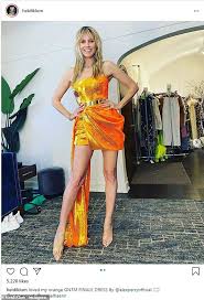 Germany's next topmodel, cycle 15 is the fifteenth cycle of germany's next topmodel.it aired on prosieben in february to may 2020. Heidi Klum Shows Off Her Long Legs In An Orange Mini Dress From Gntm Finale Today News Post