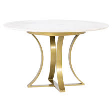 Grace Modern Classic Cast Brass Round White Marble Dining Table 48d In 2020 Marble Dining Dining Table Marble Brass Dining Table