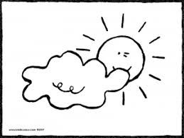 Wil jij een mooie regenboog kleuren? De Zon Achter De Wolken Kiddicolour