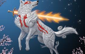 Free live wallpaper for your desktop pc & android phone! Wallpaper Fire Wolf Sword Sakura Art Okami Images For Desktop Section Igry Download