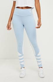 Adidas Light Blue Large Logo Leggings Pacsun
