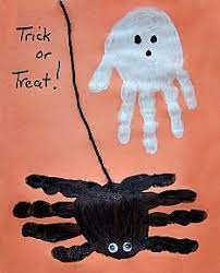 Halloween Ghost And Spider Handprint Craft Macaroni Kid Duluth Norcross Suwanee Johns Creek Ptree Corners Halloween Crafts Halloween Preschool Halloween Crafts For Kids