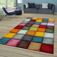 Viele menschen mögen diese farbe. Kurzflor Teppich Mosaik Stil Rot Gelb Grun Teppichmax
