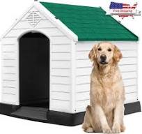 34" Waterproof Dog House For Small To Large Sized Dogs Insulated Puppy  Shelter
