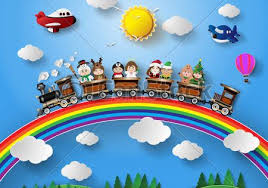 Children In Fancy Dress Sitting On The Train Stock Illustration Stock Illustration Royalty Fr Preschool Classroom Decor Kids Classroom Decor School Wall Art