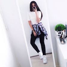 Black Air Forces Outfit Zara Shirt New Look Top H M High Waisted Jean Nike Air Force Fashion Fashion Outfits Cute Fashion