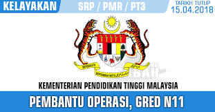 Jawatan kosong kementerian kesihatan malaysia kkm terkini. Jawatan Kosong Kerajaan Kementerian Pendidikan Tinggi Malaysia Pembantu Operasi N11 Jawatan Kosong Terkini Negeri Sabah