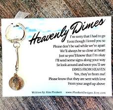 Heavenly Dimes Keychain Original Poem Single Angel Edition With Handmade Dime Charm Golden Angel Wing Pennies From Heaven Heaven Poems Mom Poems