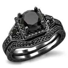 Black And Gold Diamond Engagement Ring 2 25ct Black Round Diamond Engagement Ring Wedding Set 14k Black Gold 1 695 0 With Images Black Diamond Wedding Rings Engagement Rings Bridal Sets Black Wedding Ring Sets