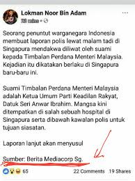 Bukan semua berita di internet adalah benar. Anggota Majlis Tertinggi Umno Ini Sebar Berita Palsu Dakwa Penuntut Indonesia Diliwat Anwar Ibrahim Di S Pura Berita Mediacorp