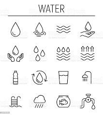 Set Of Water In Modern Thin Line Style High Quality Black Outline Free Vector Art Vector Free Pictogram