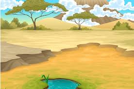 African Desert Poster Landscape Illustration Savannah Chat Landscape