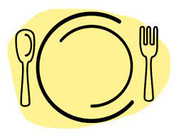 Dinner Plate With Spoon And Fork Piring Label Makanan Desain Logo