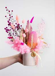 Pink Flamingo Dried Flower Bouquet Dried Flower Arrangements Flower Arrangements