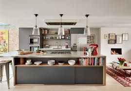 steel gray kitchen cabinets design