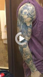 Full Lion Tattoo Sleeve With Roses And Skull Lion Tattoo Sleeves Sleeve Tattoos Lion Tattoo
