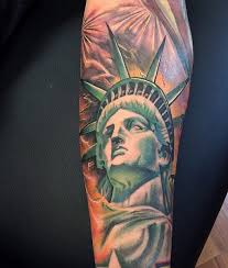 Statue of liberty black and white tattoo. 70 Statue Of Liberty Tattoo Designs For Men New York City