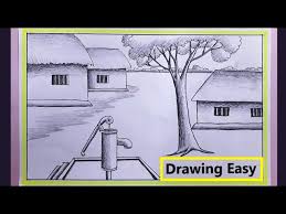 How To Draw A Village Scenery Easy Scenery Drawing Pencil Art Latest pencil drawings addition on our drawing sketches page. easy scenery drawing pencil art
