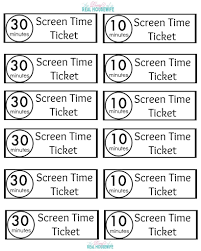 Screen Time Tickets Screen Time For Kids Kids Schedule