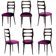 Paolo Buffa Six Sculptural Dining Chairs Fully Restored Glossy Cavalli Leather Dining Chairs Antique Furniture For Sale Chair