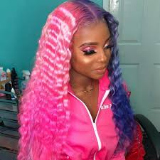 Black And Pink Striped Wig Pin By A The Empress On Hair Did Ebony Hair Goddess Hairstyles Retro Hairstyles