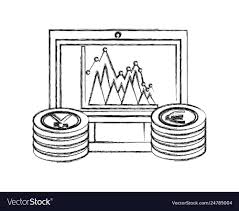 Computer Chart Euro And Yen Coins Foreign Exchange