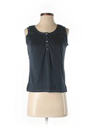 Details About Marc Aurel Women Blue Sleeveless Henley 40 Eur