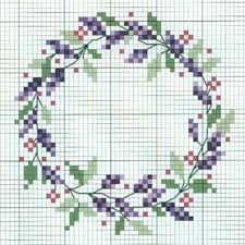 Click the pattern file below to display and print your pattern Floral Wreath Cross Stitch Patterns